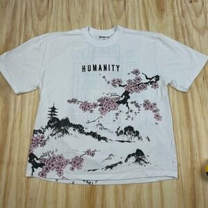 GSTR Humanity Women's Sz 2X Osaka Kyoto Japan T Shirt Graphic T White